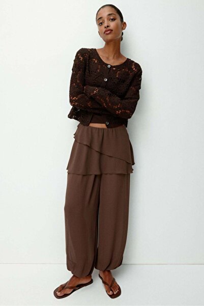 H&M Skirt-layered chiffon trousers