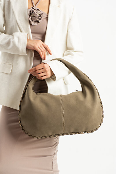 Valu Accessorize Nova Knitted Edge Suede Large Size Hand and Shoulder Bag