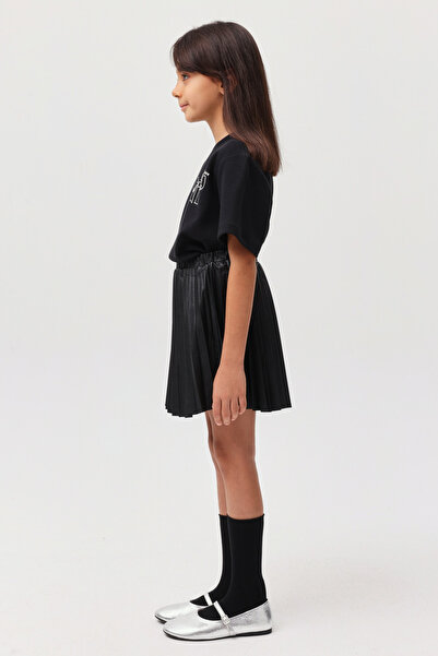 PAULMARK Δερμάτινη πλισέ φούστα για κορίτσια