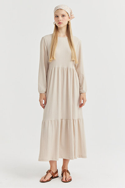 PAULMARK Γυναικείο μακρύ φόρεμα με υφή