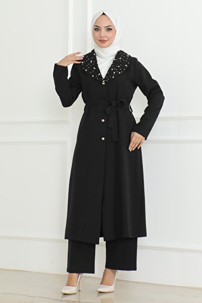 Modamihram Pearl Detailed Suit Black Msw19216-1