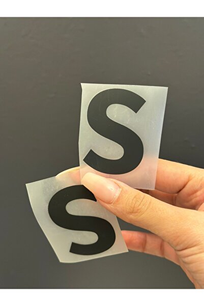 Gönülden Tasarım 2 PIESE FIER DE CUCIT CU LETRĂ S ADEZIVĂ IMPRIMARE TRANSFER 5X4 CM NEGRU