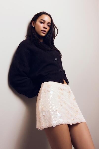 Bershka Sequin mini skirt