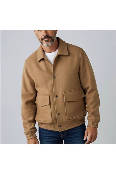 ATKGİYİM New Season Trend: Men's Wool-Look Textured Shirt Collar Jacket/Shacket
