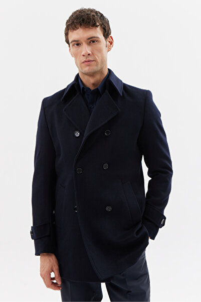 PAULMARK Men's Waist Detailed Short Coat