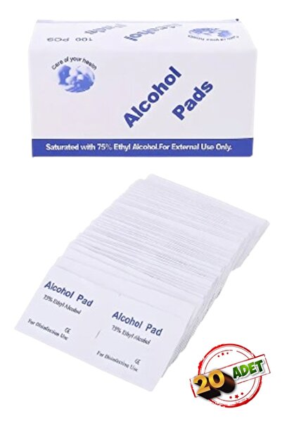 xolo İthal 20 Adet Alkollü %75 Ethyl Alcohol Günlük Genel Mendil Alkol Pedler...
