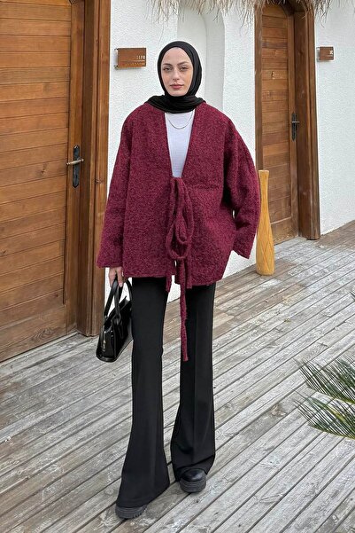 lamelif Tie-Up Kimono Burgundy