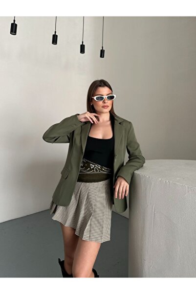 solena sln Women's Buttoned Waist-Fitted Classic Blazer Jacket