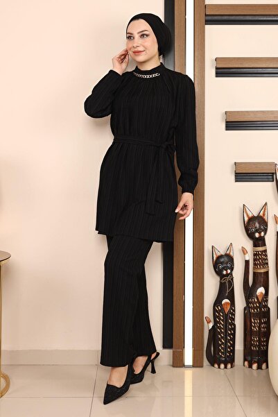 Modamihram Chain Detailed Suit Black Msw19140-1