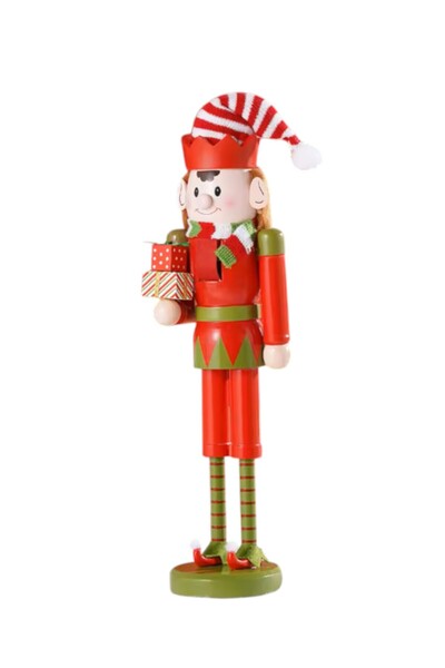 OEM Decorative Christmas Elf figurine, nutcracker type, made of wood, 38 cm h...