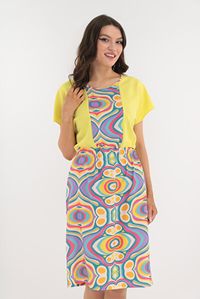 Vanessa Line RO Light yellow dress with elastic waist