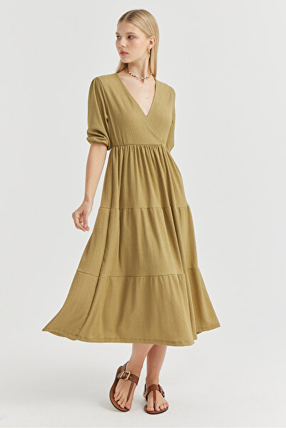 PAULMARK Rochie texturată cu decolteu în V pentru femei