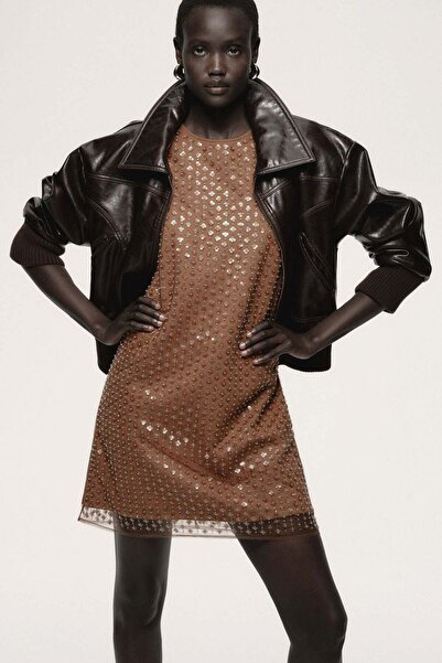 H&M Sequined mesh dress