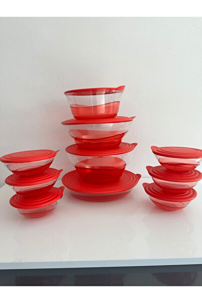 Tupperware damla set 10 parca 2.3lt,4.6lt,3.5lt,2.4lt,6adet kase