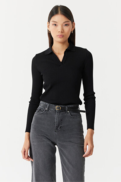 PAULMARK Γυναικείο πλεκτό πουλόβερ με λαιμό πόλο