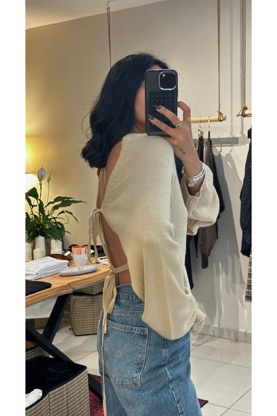 Krisbut Kadın Sırt Dekolteli Kazak