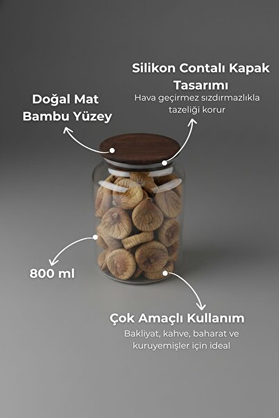 Bambum Nero Zone Glass Storage Container 800ml