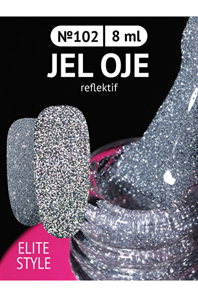 ELİTE STYLE Kalıcı Oje Nº102 Gümüş Simli Yansıtıcı 8 ml – Profesyonel Tırnak ...