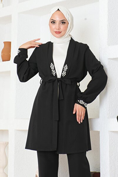 Modamihram Stone Detailed Suit Black Msw19203-1