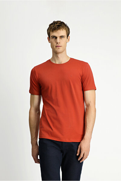 Kiğılı Crew Neck Slim Fit Slim Fit Single Jersey Cotton T-Shirt
