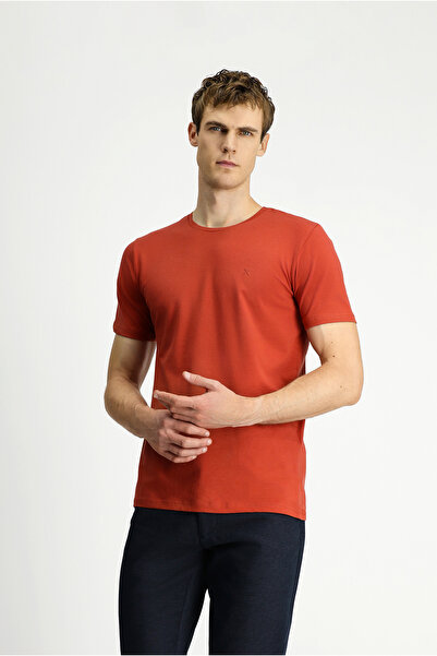 Kiğılı Crew Neck Slim Fit Slim Fit Single Jersey Cotton T-Shirt