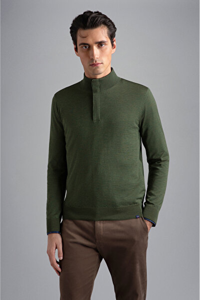 PAUL&SHARK MEN'S ZIPPED PULLOVER C.WWOOL