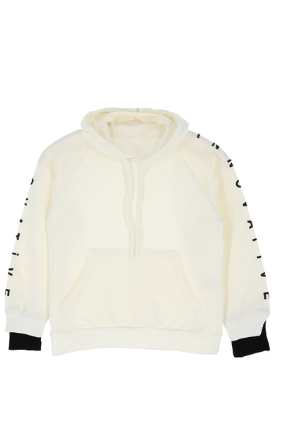 MODANINO Детска суитшърт с качулка, 2-слойна, с панелни маншети и кант, възра...