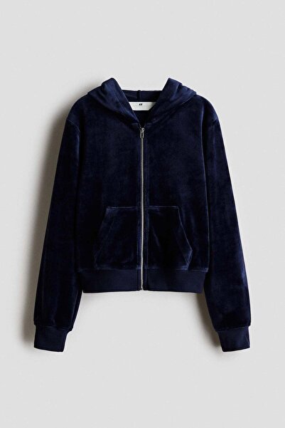 H&M Velour zip-through hoodie