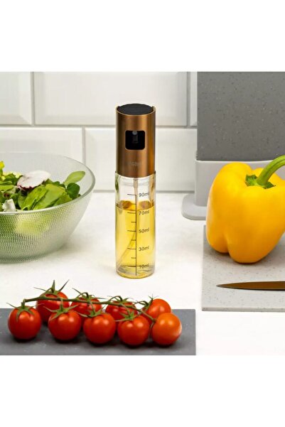Kinghoff Oil and vinegar sprayer, 4x18 cm, 100 ml gold,