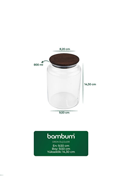 Bambum Nero Zone Glass Storage Container 800ml