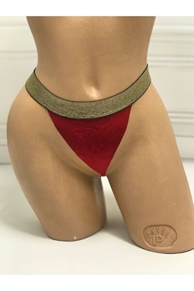 NSMLİFE Christmas, New Year, Women's Red Velvet Thong Model