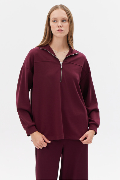 PAULMARK بلوزة نسائية بسحاب نصفي