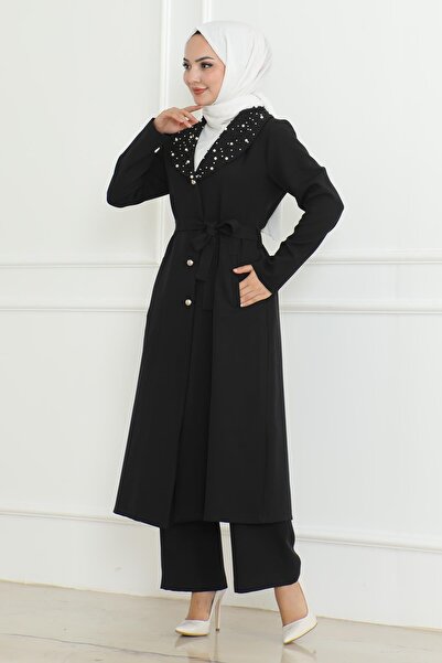 Modamihram Pearl Detailed Suit Black Msw19216-1