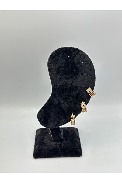 MyladyAccessoriess Zircon Stone Hoop Earrings (Steel) Gold