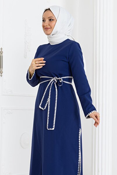 Modamihram Костюм з швами та поясом Indigo MSW19365-2