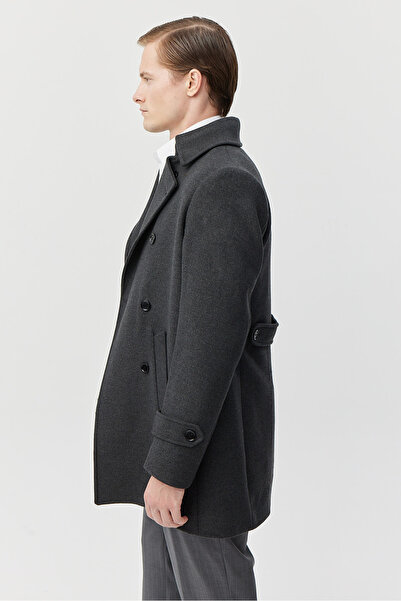 PAULMARK Men's Waist Detailed Short Coat