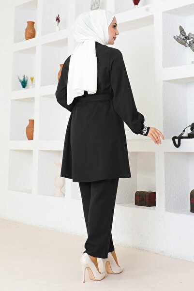 Modamihram Stone Detailed Suit Black Msw19203-1