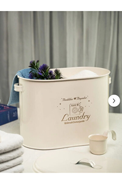 metalshop Bölmeli Metal Kapaklı Ölçekli Deterjanlık, Toz Deterjanlık, Banyo D...