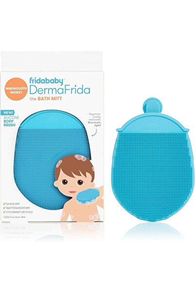 FridaBaby قفاز فرشاة الاستحمام للجسم من السيليكون للأطفال من ديرمافريدا - أزرق