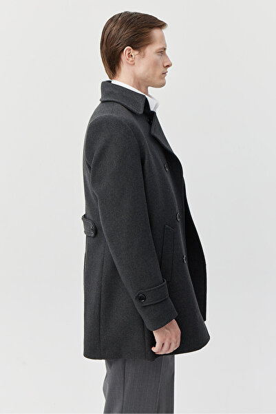 PAULMARK Men's Waist Detailed Short Coat