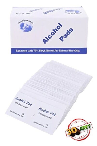 xolo İthal 30 Adet Alkollü %75 Ethyl Alcohol Günlük Genel Mendil Alkol Pedler...