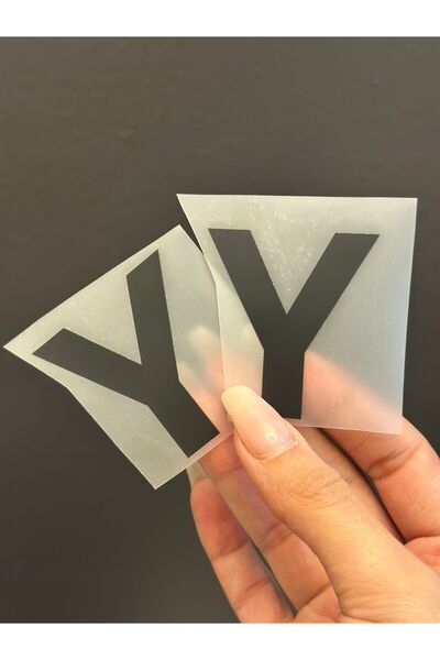 Gönülden Tasarım 2 komada peglanog slova Y za transfer, Arma 5x4 cm, CRNO