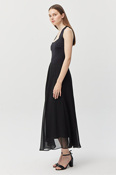 PAULMARK Γυναικεία φούστα σιφόν με επένδυση