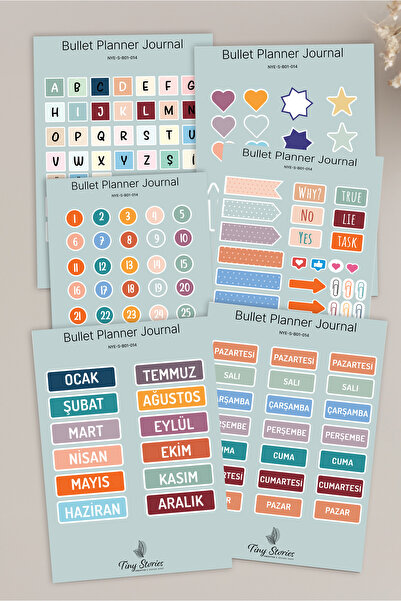 tinystoriestr مجموعة ملصقات بوليت جورنال - 6 صفحات / مفكرة، ألبوم صور، دفتر ي...