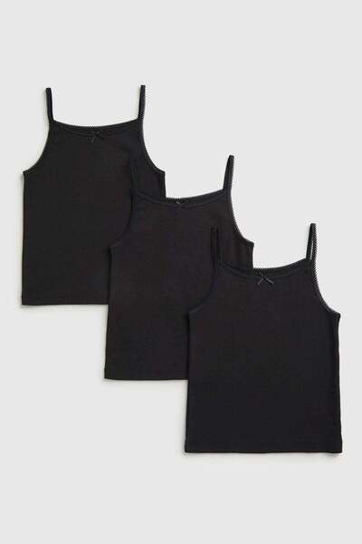 MOTHERCARE صدريات كامي سوداء - عبوة من 3 قطع