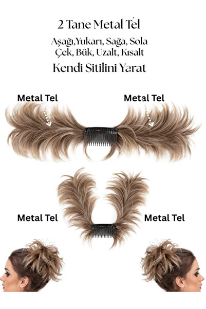 YARAT Kahverenkten Küllü Sarıya Karışık Telli Tokalı Topuz 45/55 Gram Kolay A...