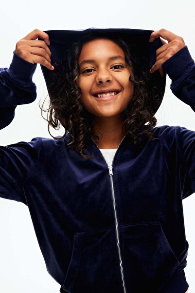 H&M Velour zip-through hoodie