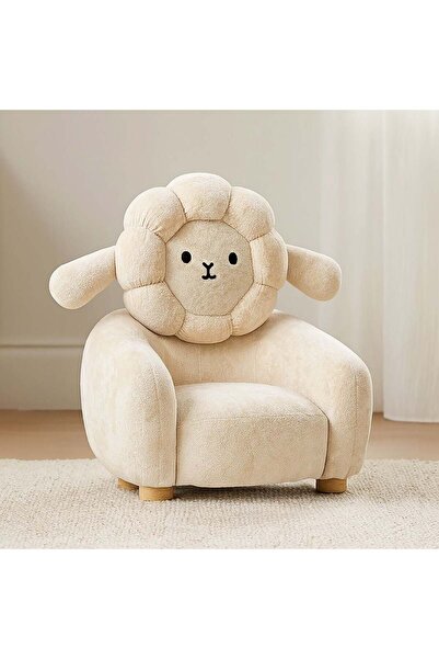 danube كرسي أطفال ليتل لامب - قماش كريمي، إطار خشبي، مقعد واحد، ضمان لمدة عامين، 66×55×62.5 سم