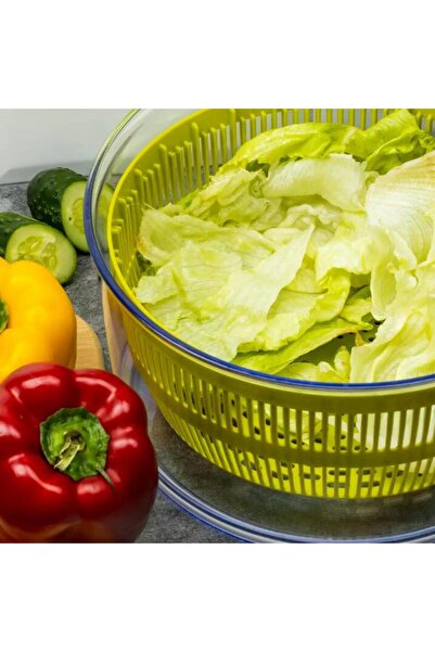 Kinghoff Plastic container for drying lettuce, green-white