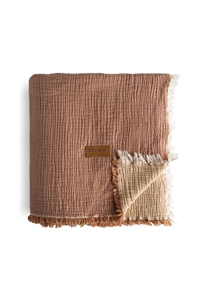 Dantela Camino Muslin 4-Layer Bedspread - Brown